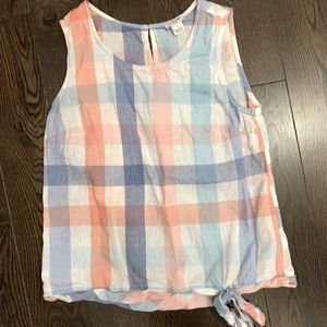 J-Crew Plaid Tank with Tie